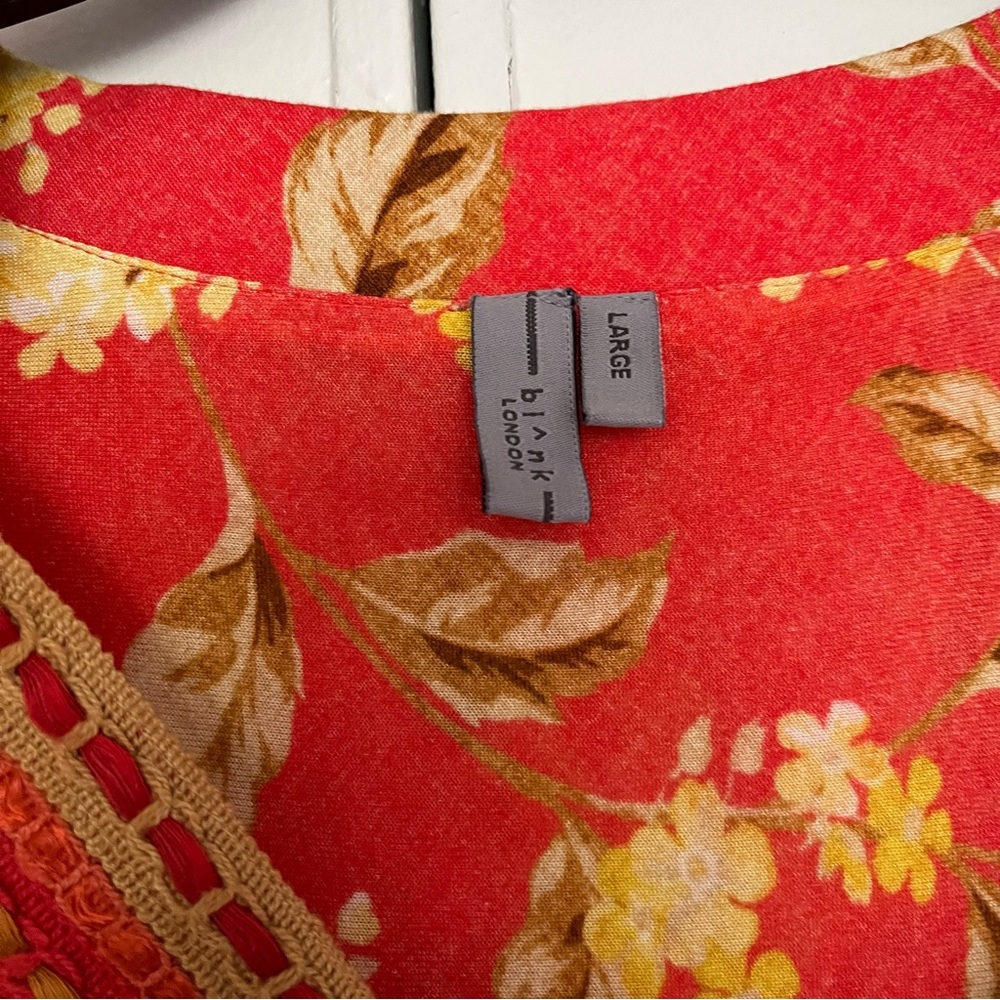 Anthropologie Red and Yellow Floral Blouse - Picture 4 of 4